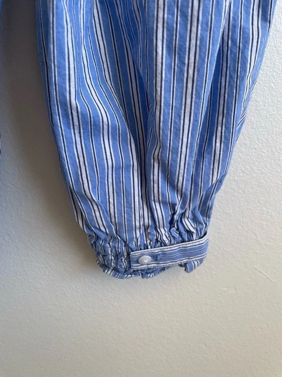 Anthropologie Striped Jogger Pants S Blue White Elastic Waist Boho Tencel - Picture 7 of 9